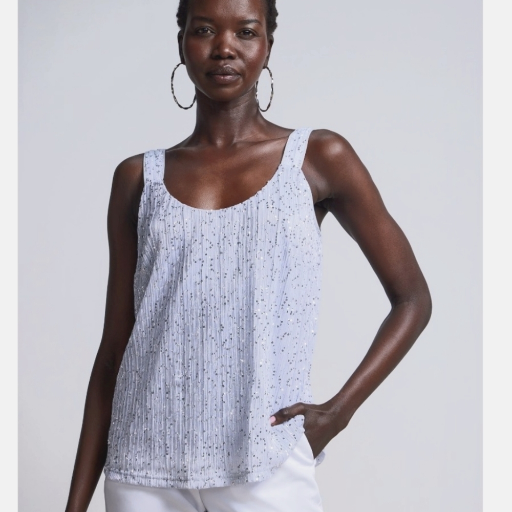 NY & Co. Silver Sequin Tank NWT